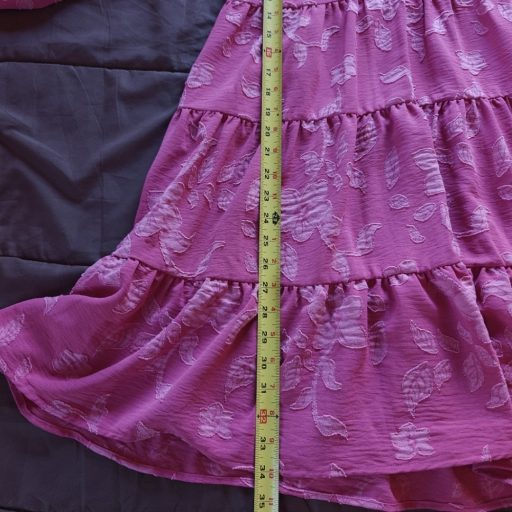 Pink Floral Tiered Dress - Picture 9 of 11